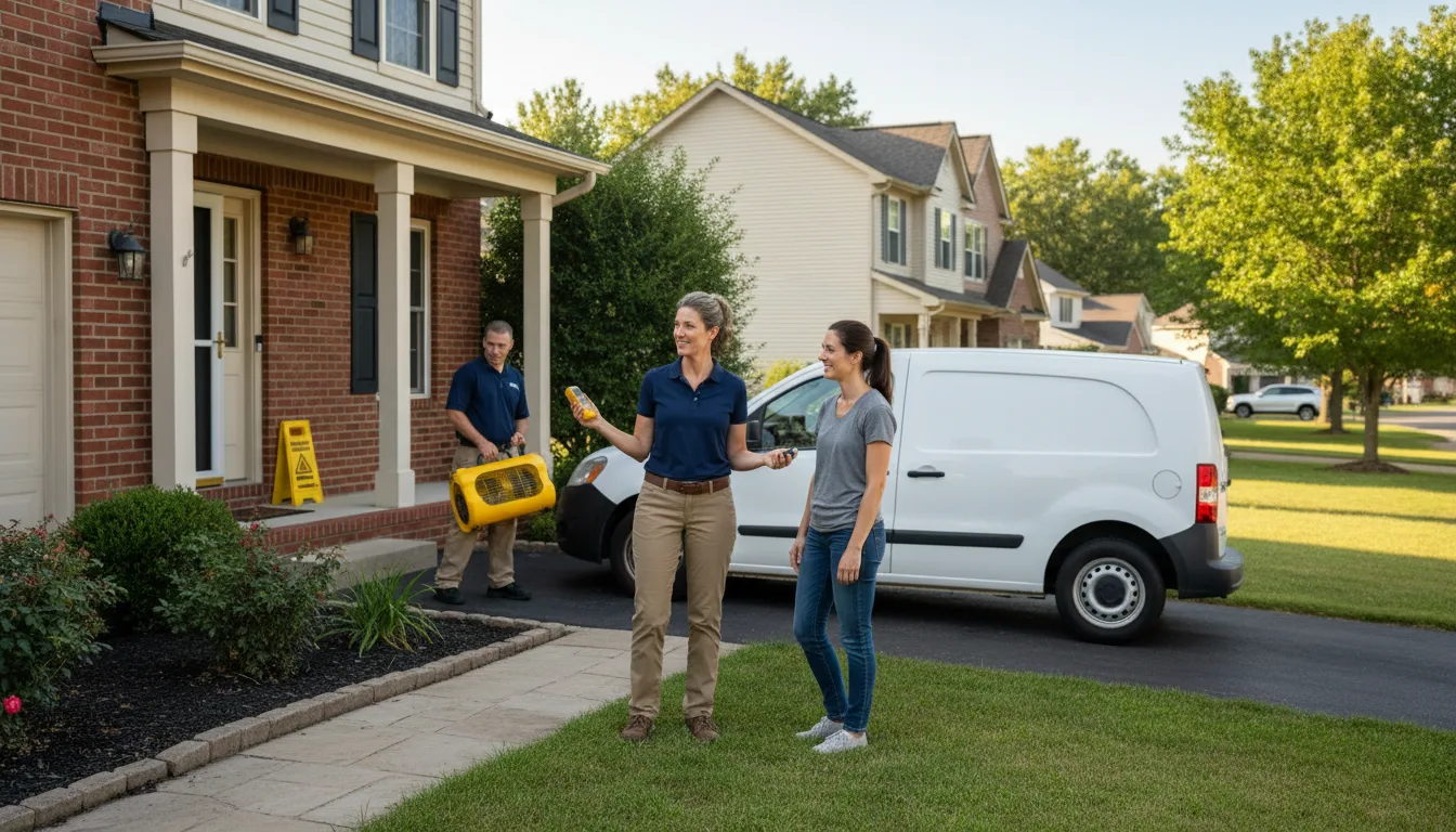 Residential water damage restoration in Shabbona, IL